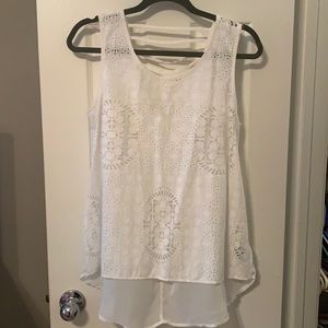 White Lace tank with “near sheer” back